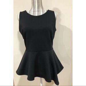 Worthington Black Peplum Blouse - Medium